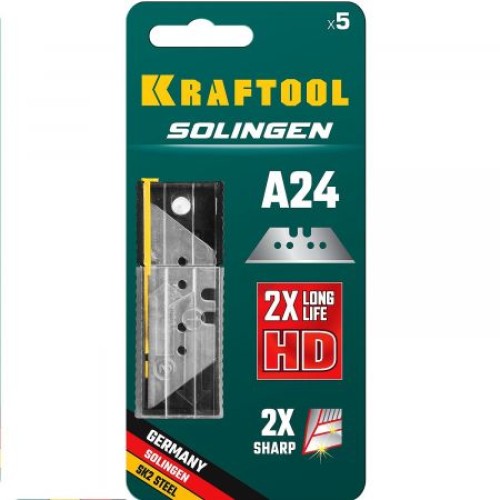 Трапециевидные лезвия KRAFTOOL Solingen-А24, 5 шт, (09625-S5)